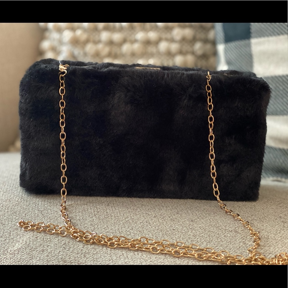Black Fur Bag - Night Out Bag - Classy!!!!